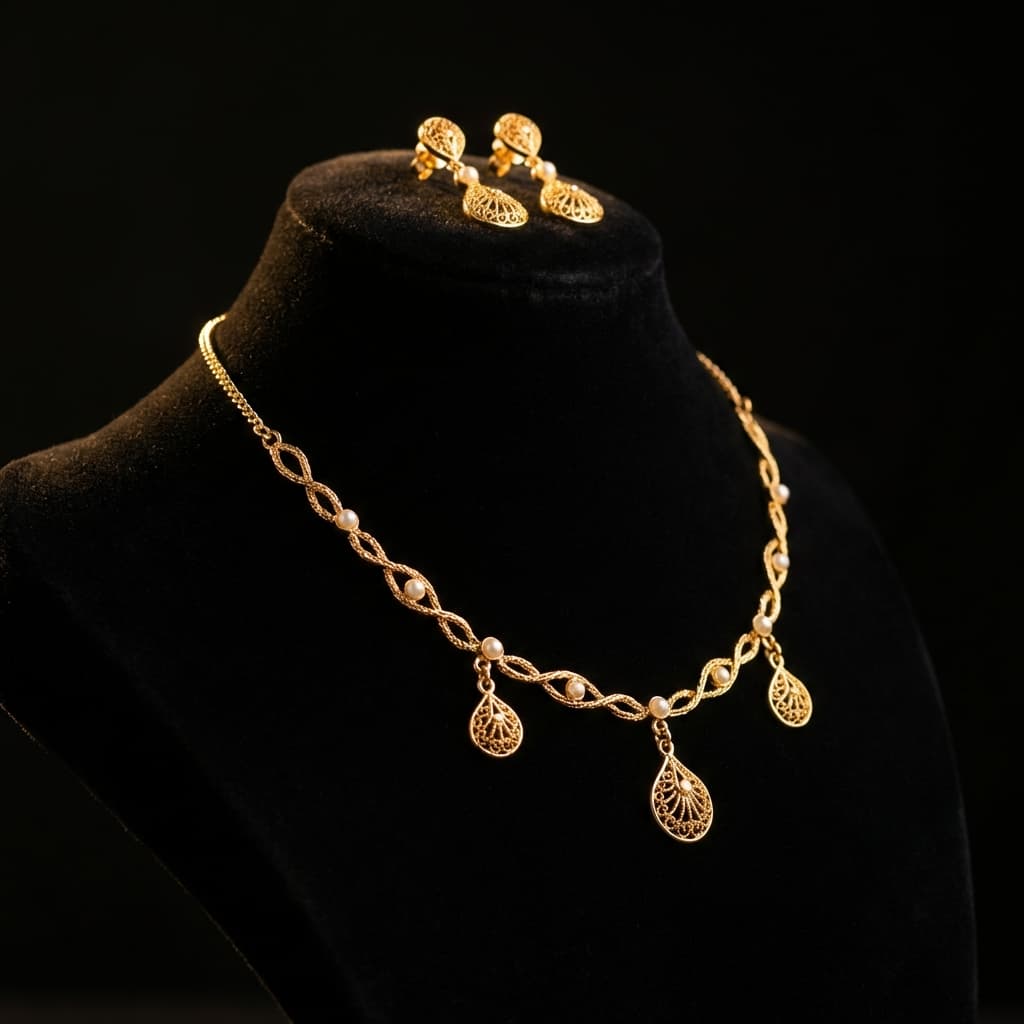 Altın Kaplama Kolye Seti